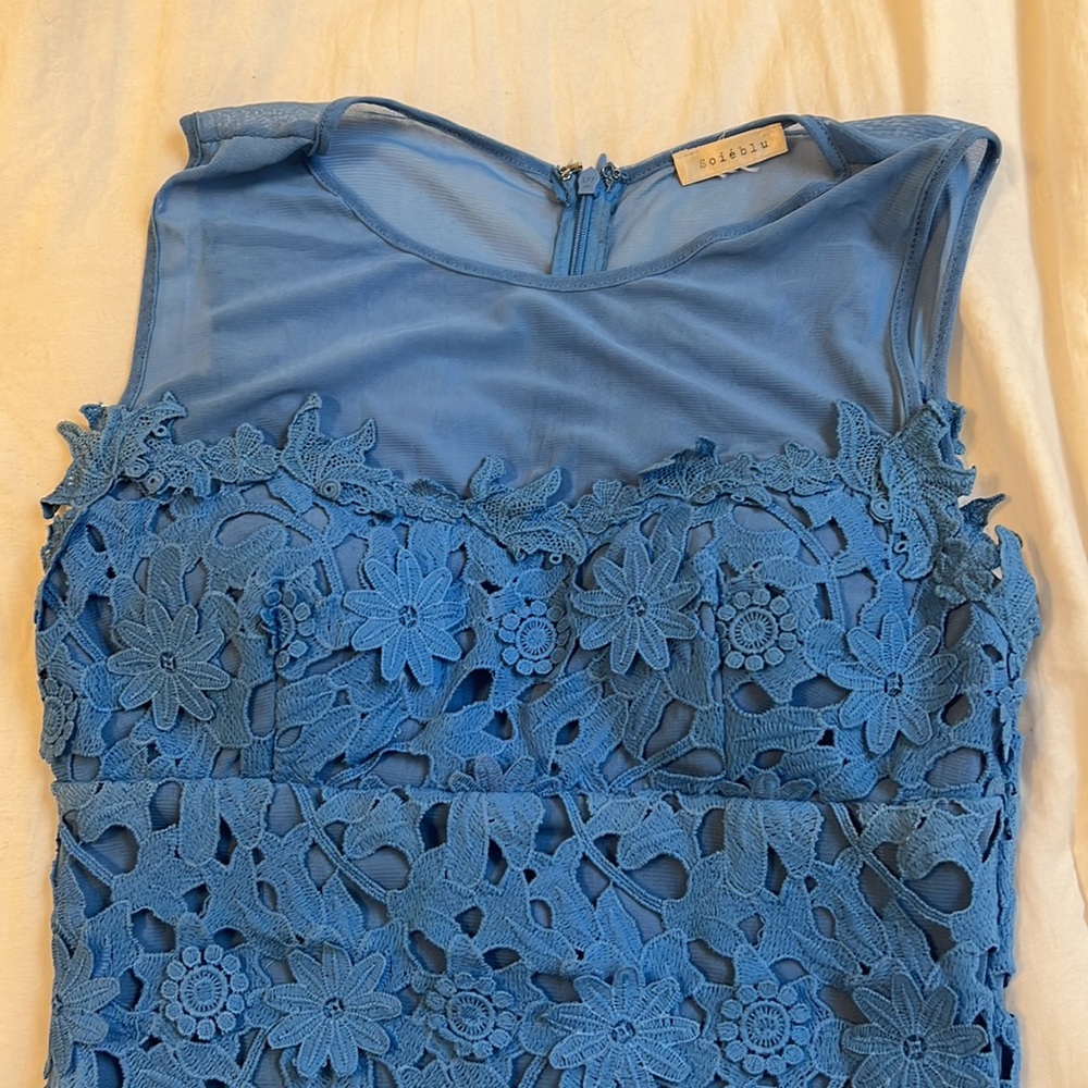 Soieblu Blue Floral Lace Dress